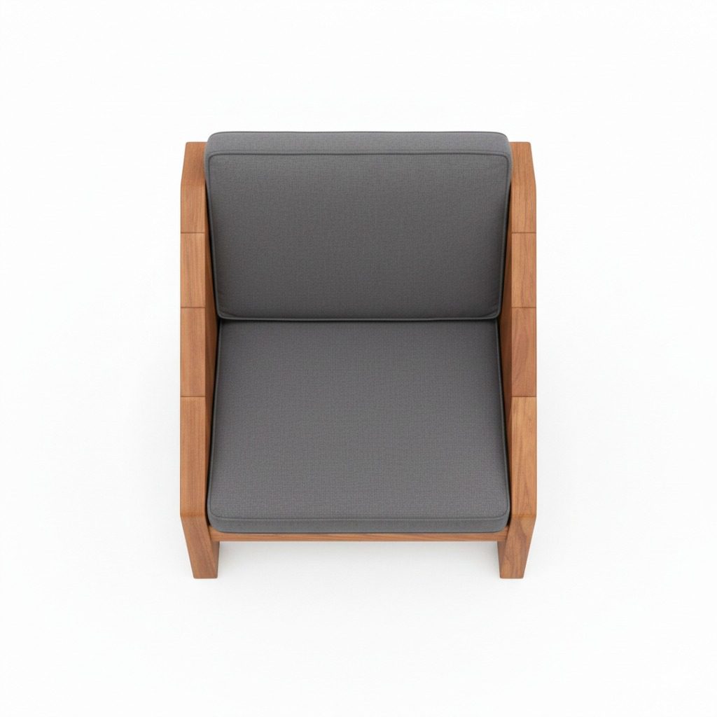 VANWOOD PCH-0514 Sculpted Solid Wood Lounge Chair - Image 3