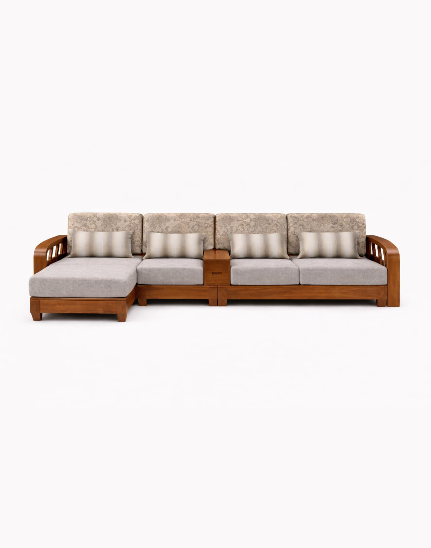 VANWOOD SCB-004 Heritage L-Shaped Solid Wood Sofa