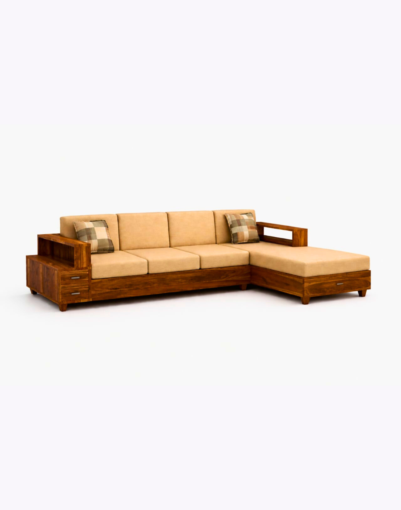 VANWOOD SCB-005 Artisan Solid Wood Sectional Sofa