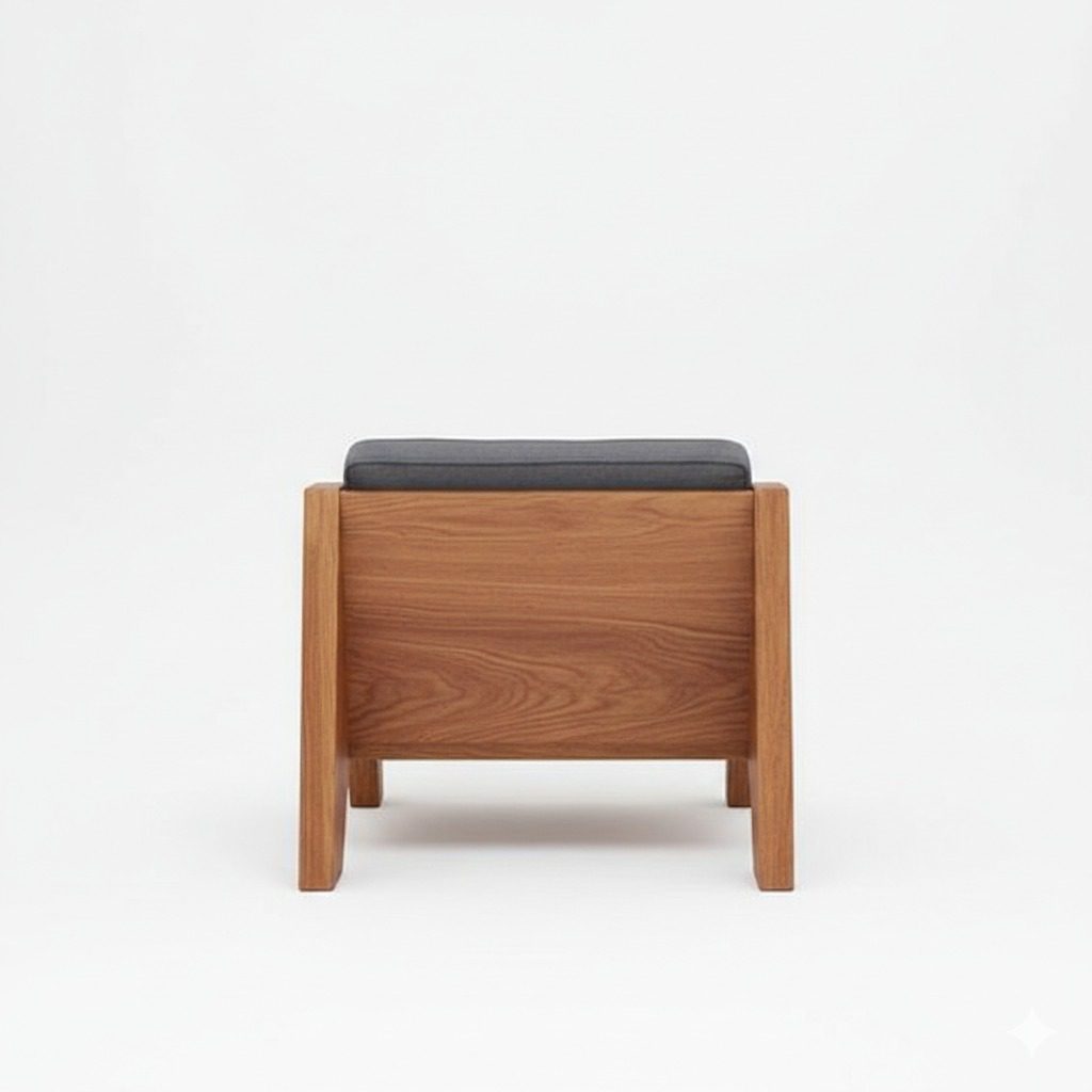 VANWOOD PCH-0514 Sculpted Solid Wood Lounge Chair - Image 7