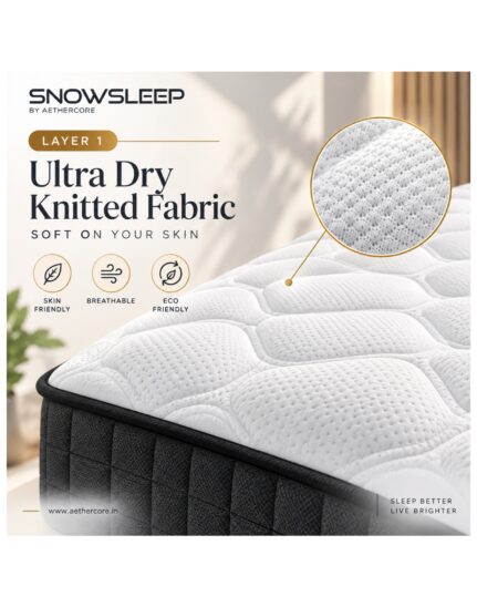 SnowSleep Mattress Layer 1 – eco-friendly ultra-dry knitted fabric for premium comfort
