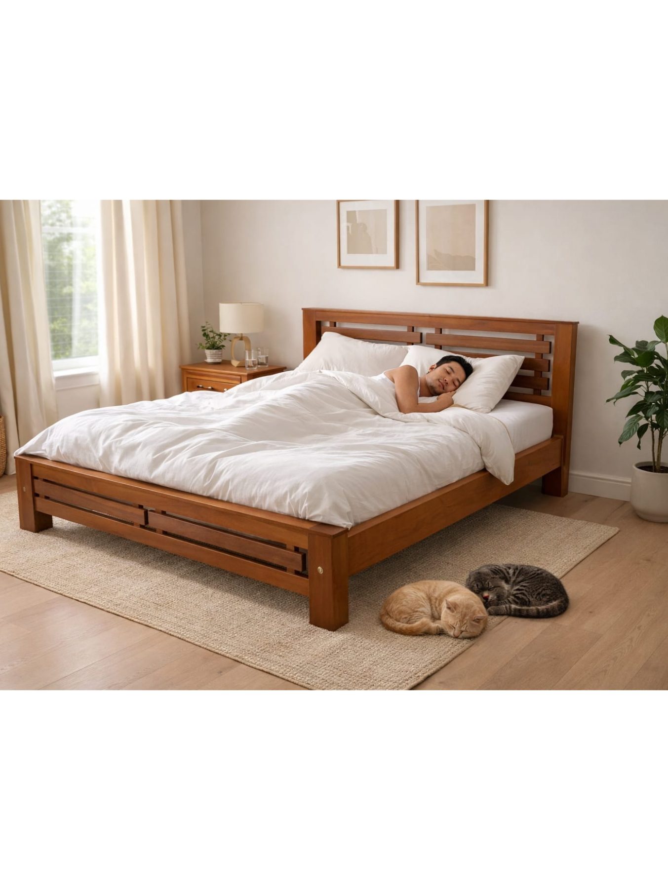 VANWOOD Lattiva Solid Wood Slatted Platform Bed - Image 2