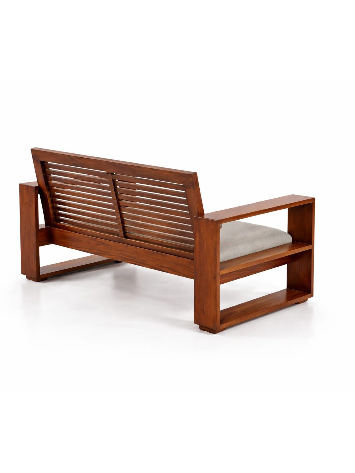 VANWOOD Orinex Solid Wood Lounge Sofa with Integrated Storage Arms - Image 3