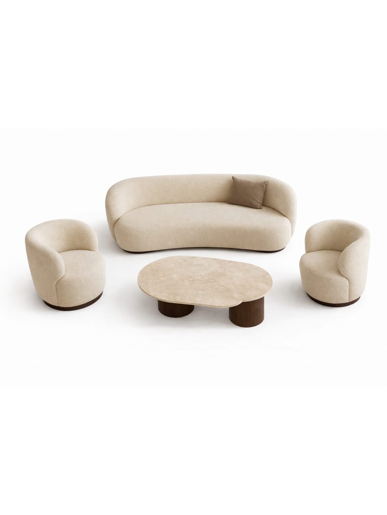VANWOOD Luna Curve Living Set – Sculpted Sofa, Armchairs & Designer Coffee Table - Image 2