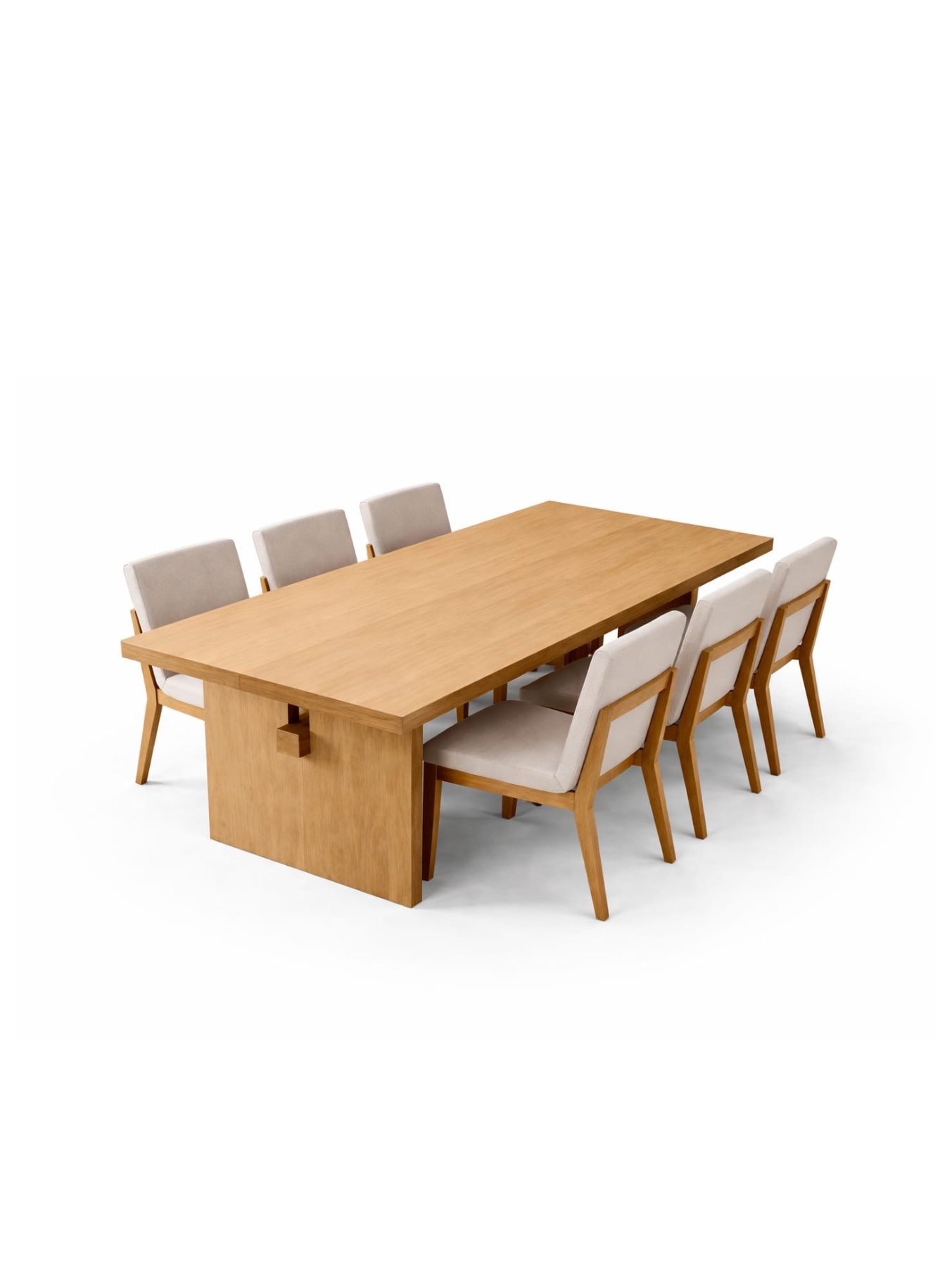 VANWOOD Monolith Extend Dining Set – Solid Wood 8 Seater with Upholstered Chairs - Image 2