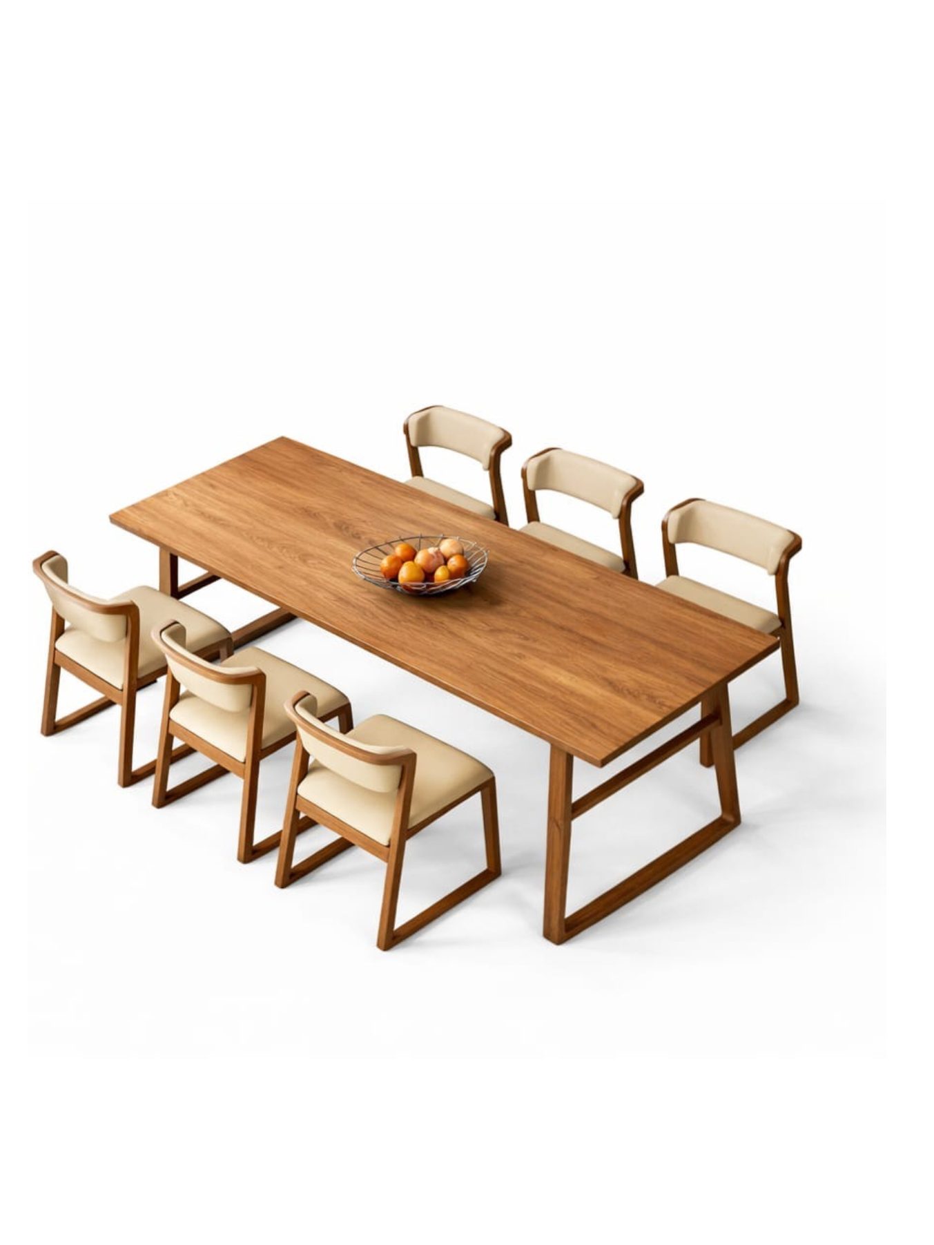 VANWOOD Natura Frame Luxe Dining Ensemble – Solid Wood 8 Seater with Upholstered Chairs - Image 3