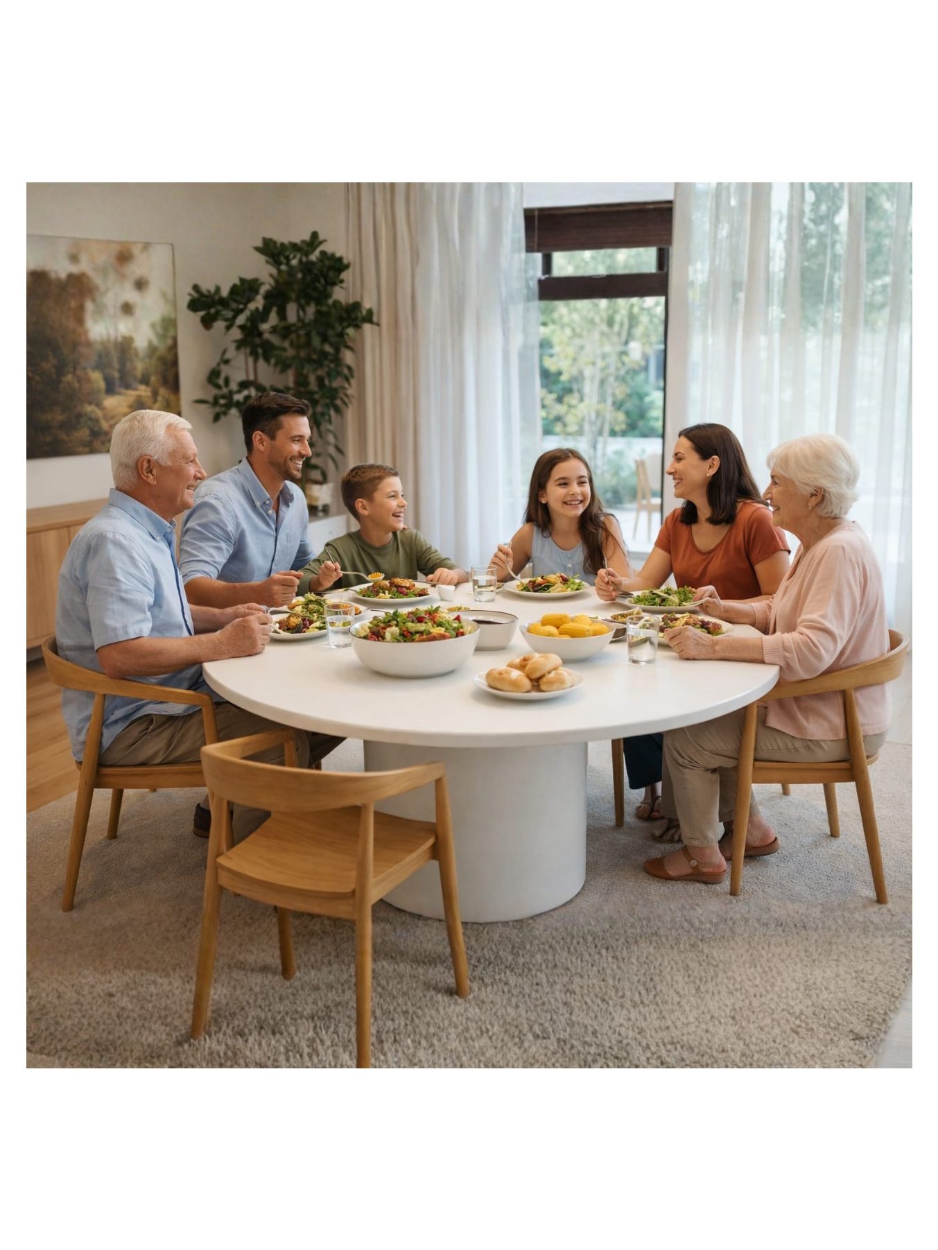 VANWOOD OrbisLuxe Dining Ensemble – Sculpted Round Table Set - Image 6