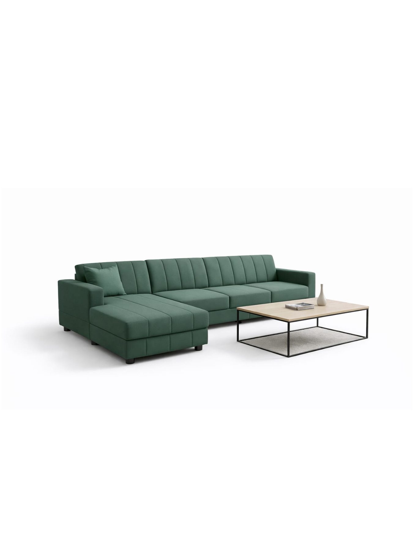 VANWOOD Verde Royale Sectional – Modern L-Shape Lounge Sofa
