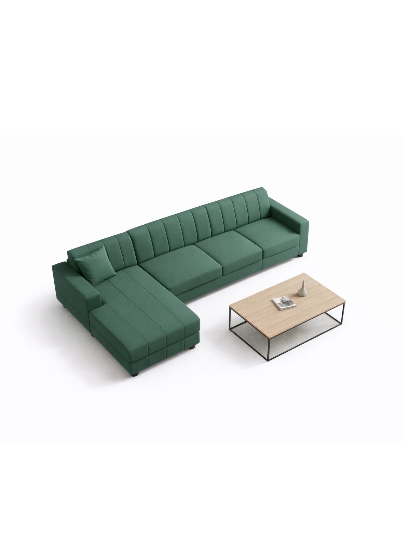 VANWOOD Verde Royale Sectional – Modern L-Shape Lounge Sofa - Image 2