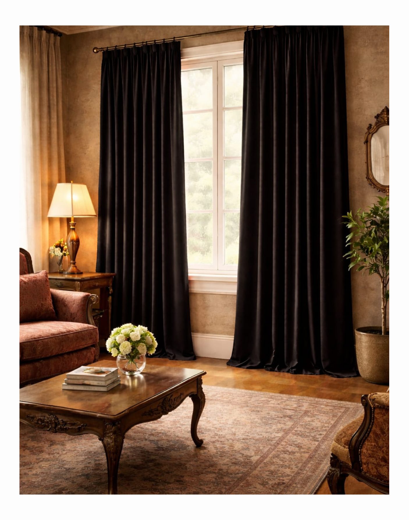 Omega Noir Luxe Blackout Velvet Curtains - Image 5
