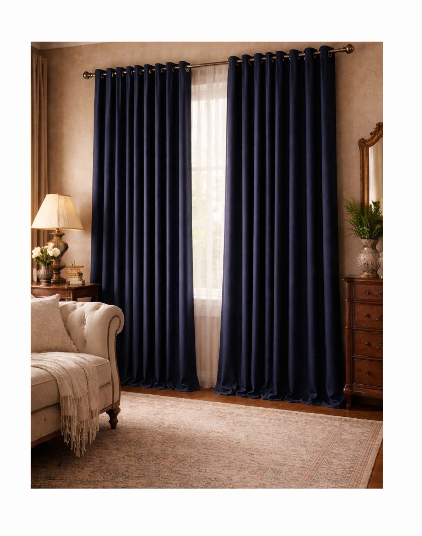 Omega NoirVel Luxe Blackout Curtains